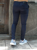 Calça Skinny Sport Fino Sarja com Elastano - Azul Marinho