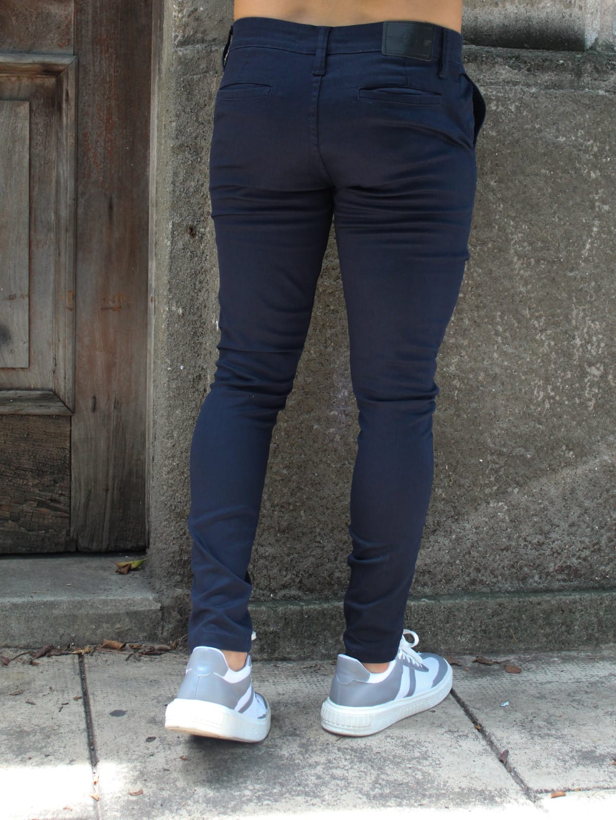 Calça Skinny Sport Fino Sarja com Elastano - Azul Marinho
