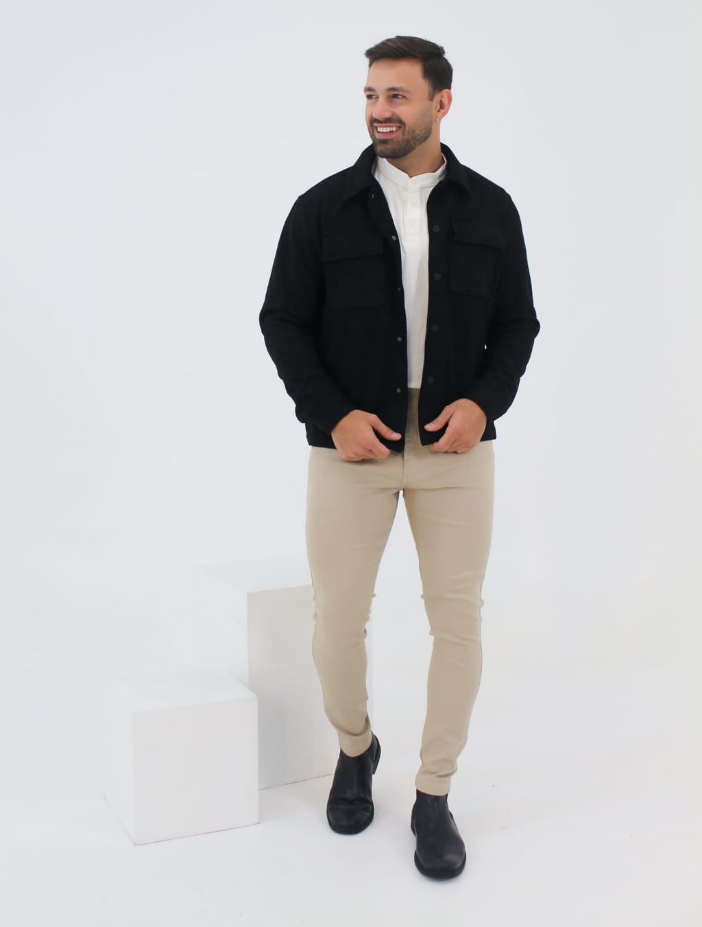 Jaqueta Sued Zíper - Preto