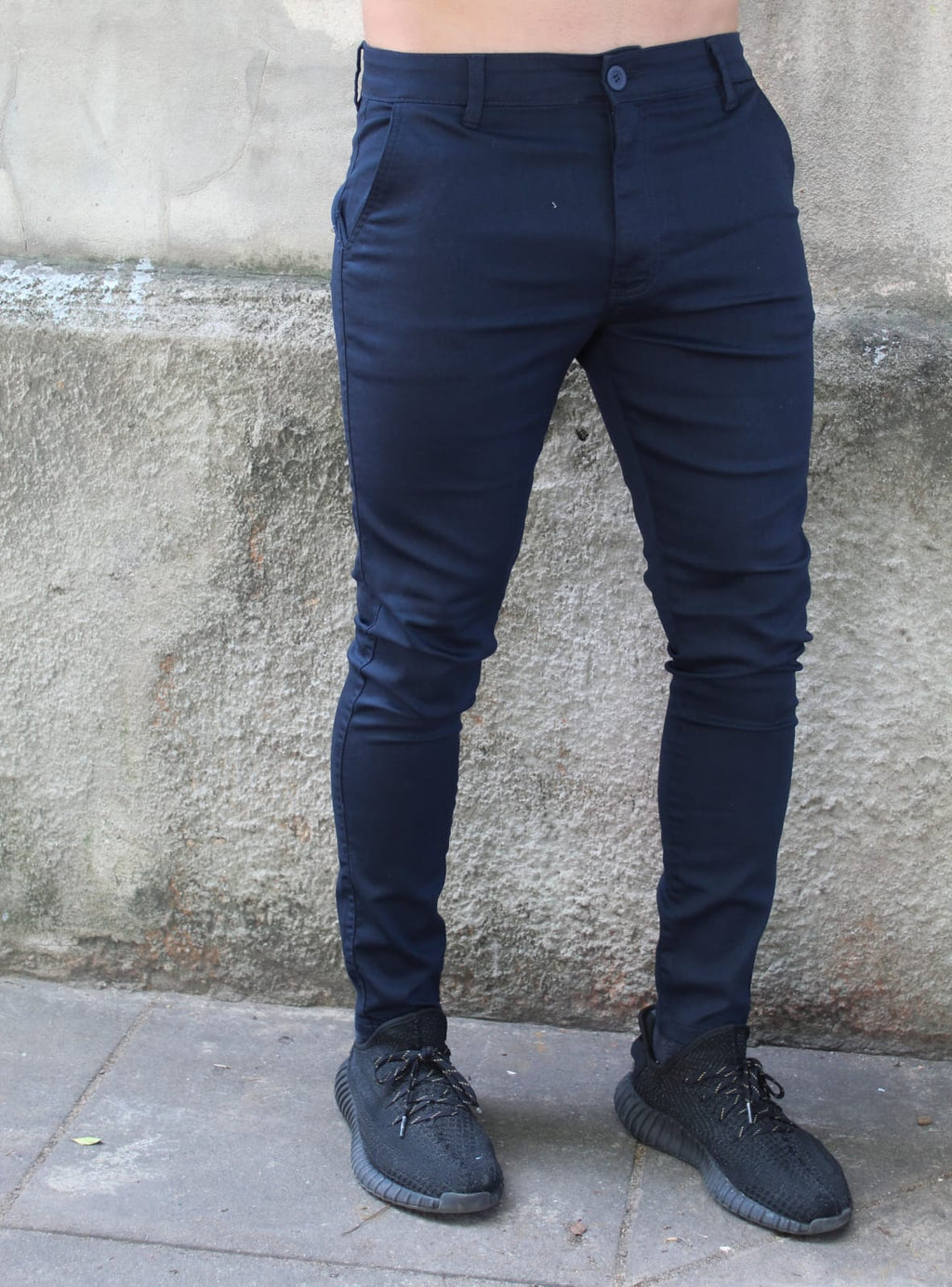 Calça Skinny Sport Fino Sarja com Elastano - Azul Marinho