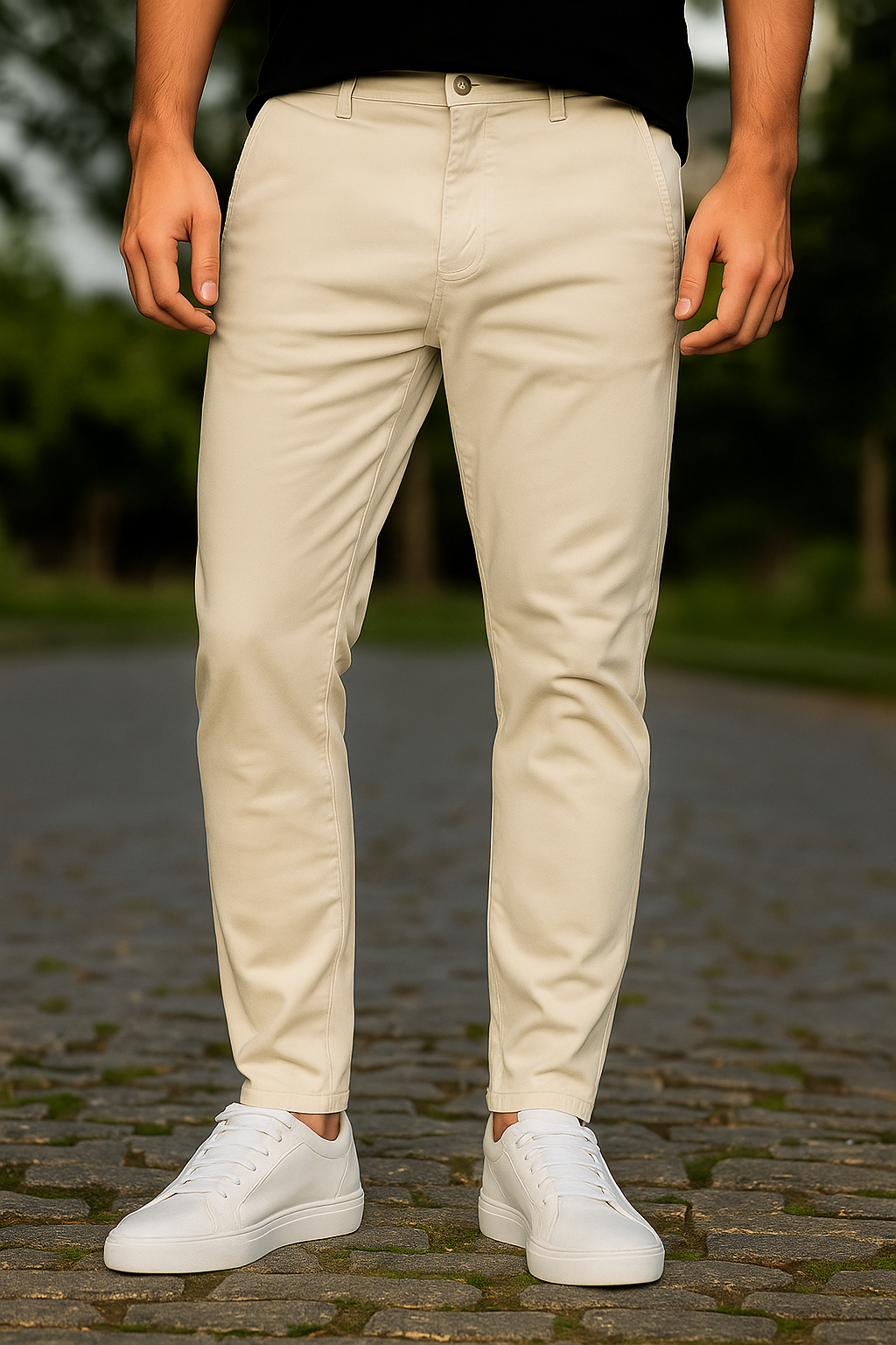 Calça Polo Wear Sarja - Beje Claro