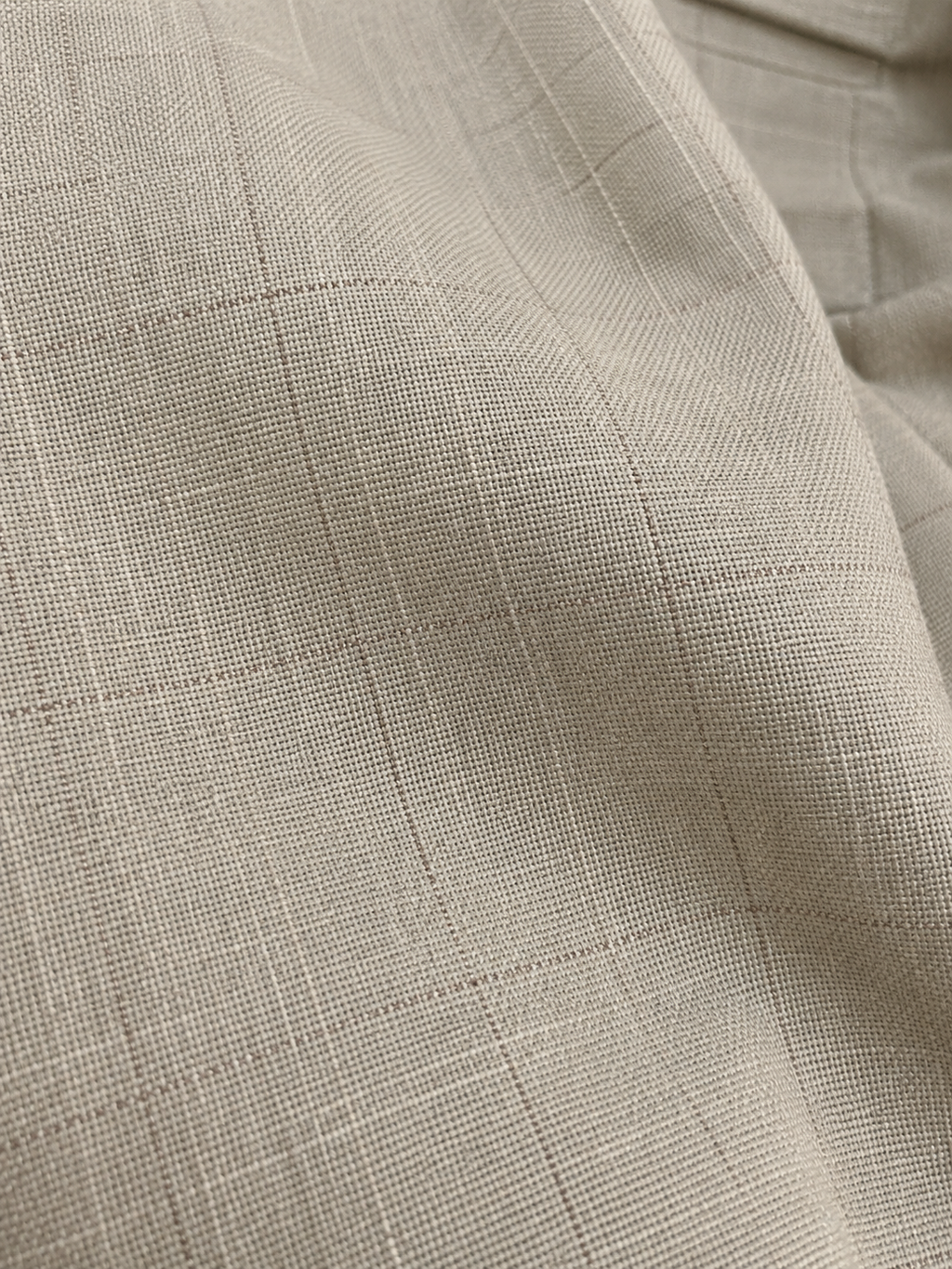 Calça Premium Alfaiataria com Ajuste Lateral - Caqui Xadrez