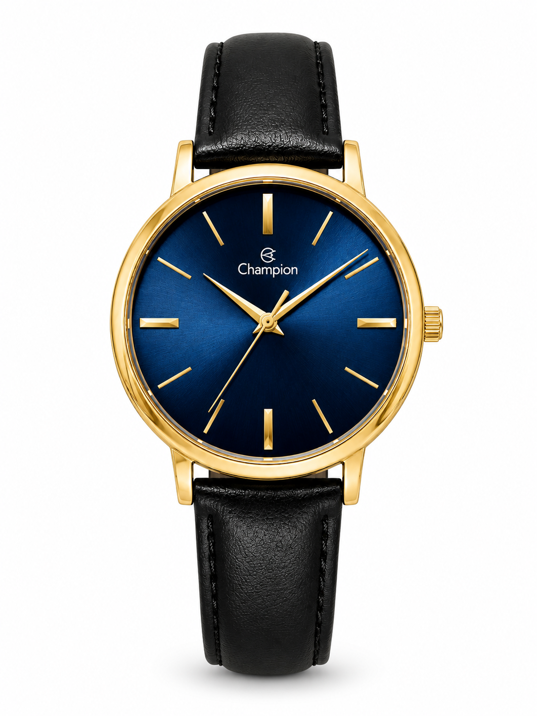 Relógio Champion com pulseira de couro genuíno