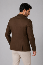 Blazer Premium Masculino Slim Sarja com Elastano - Marrom