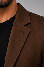 Blazer Premium Masculino Slim Sarja com Elastano - Marrom
