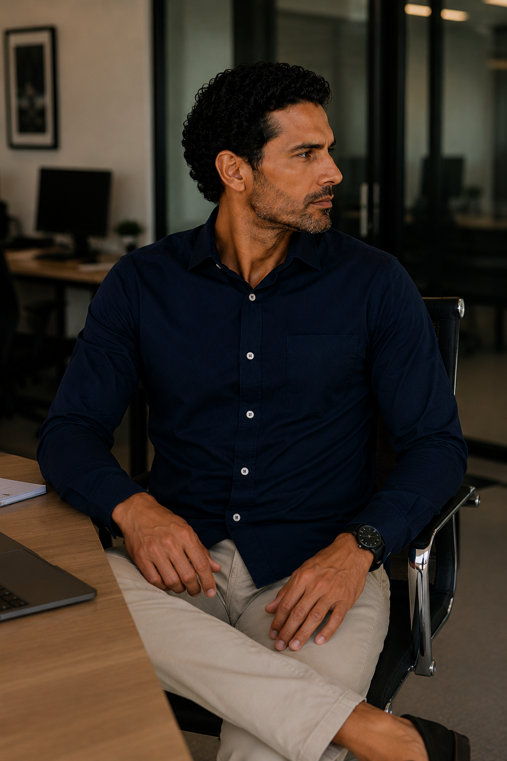 Camisa Social - Azul Marinho