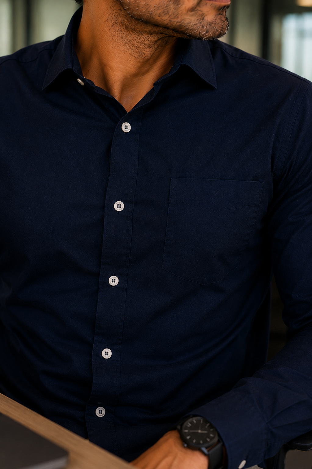 Camisa Social - Azul Marinho