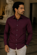 Camisa Social - Vinho