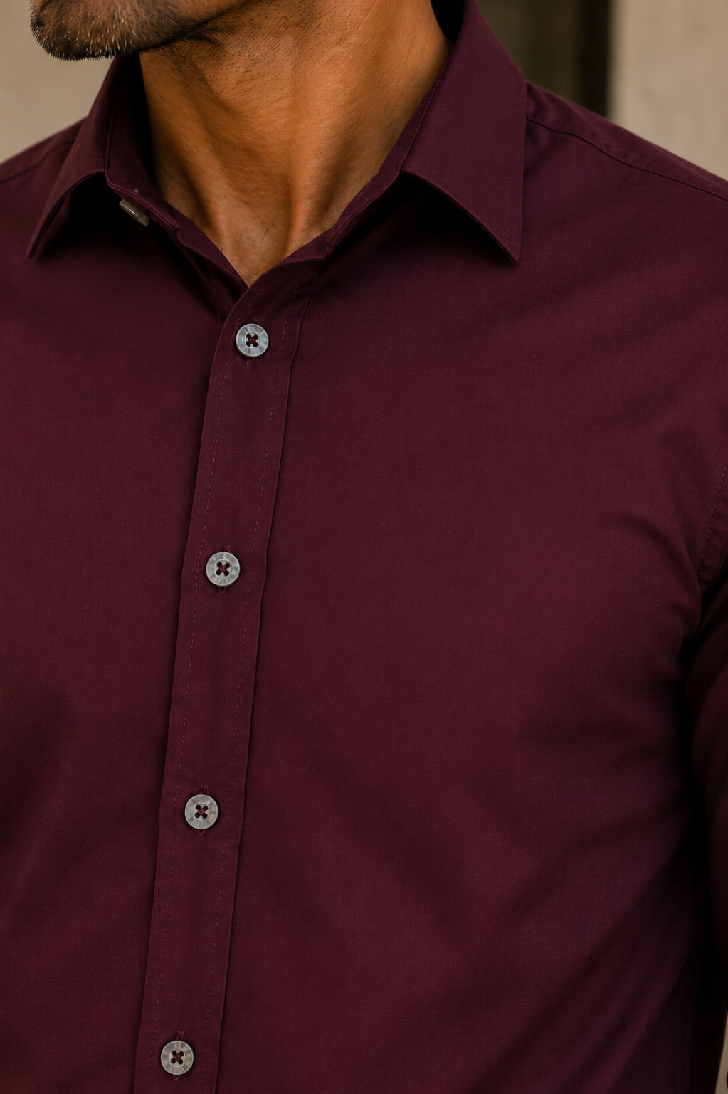 Camisa Social - Vinho