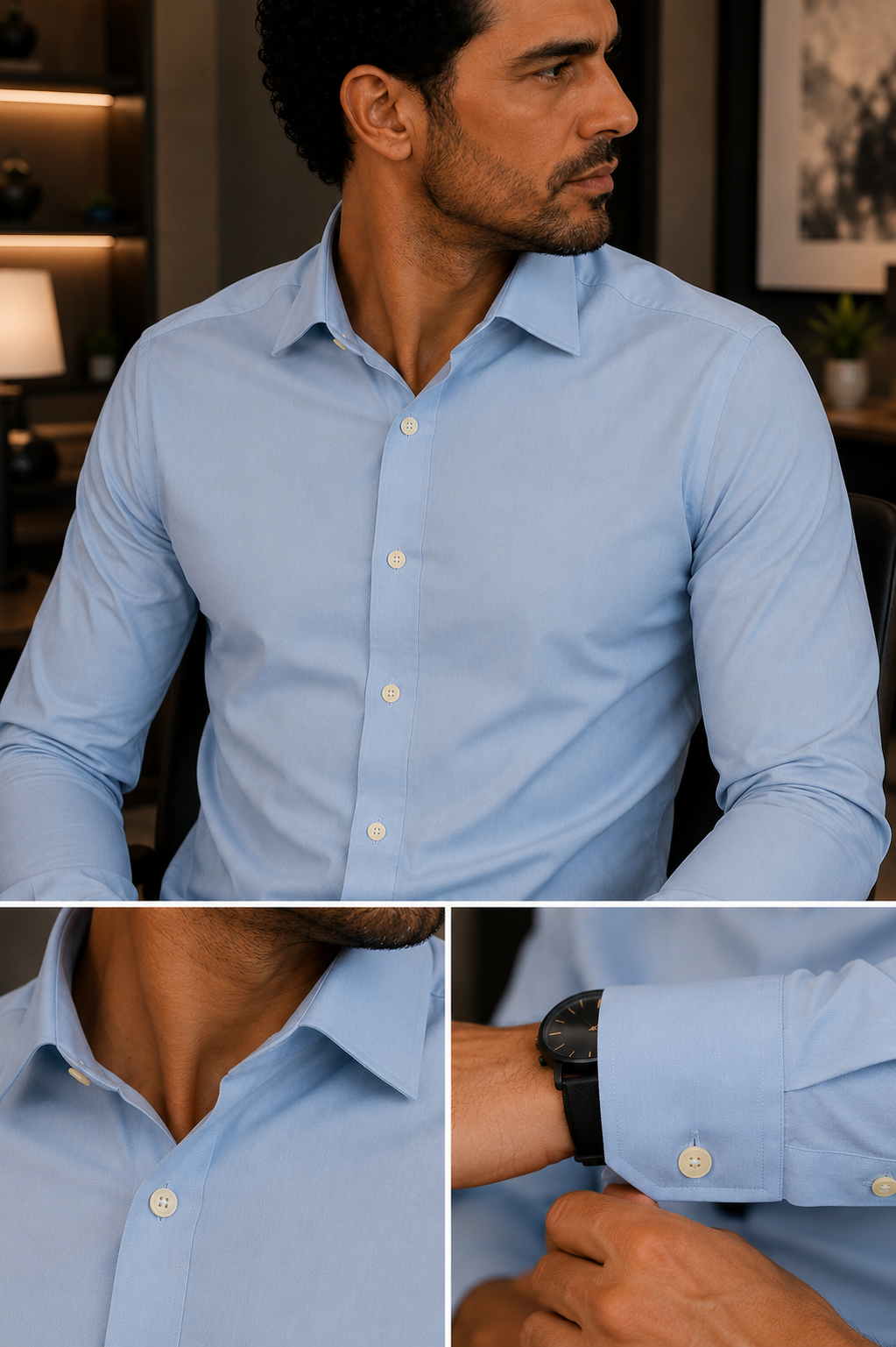 Camisa Social - Azul Bebê