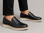 Mocassim Romano Black Em Couro Legitimo