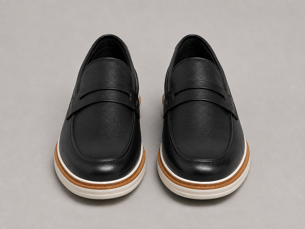 Mocassim Romano Black Em Couro Legitimo