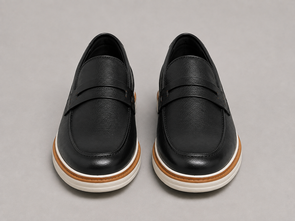 Mocassim Romano Black Em Couro Legitimo