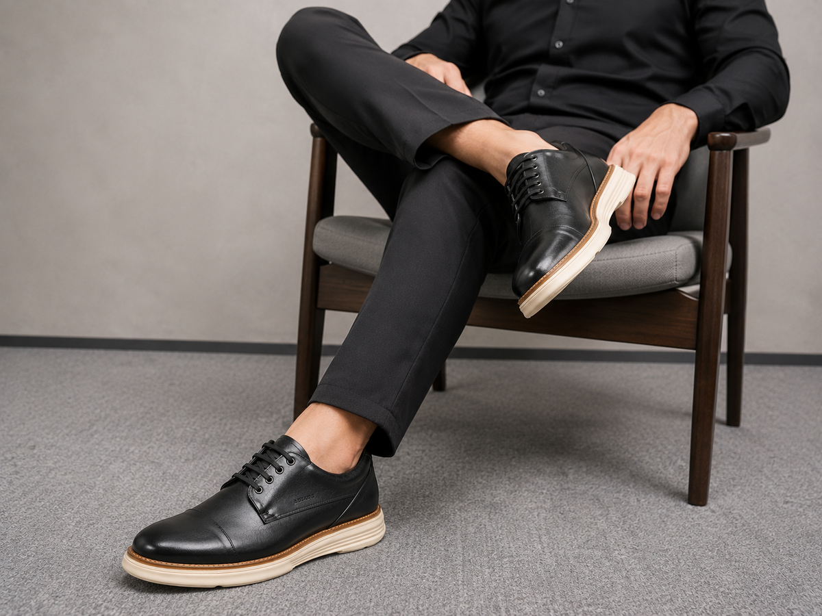 Sapato Social Castellano Em Couro - Preto