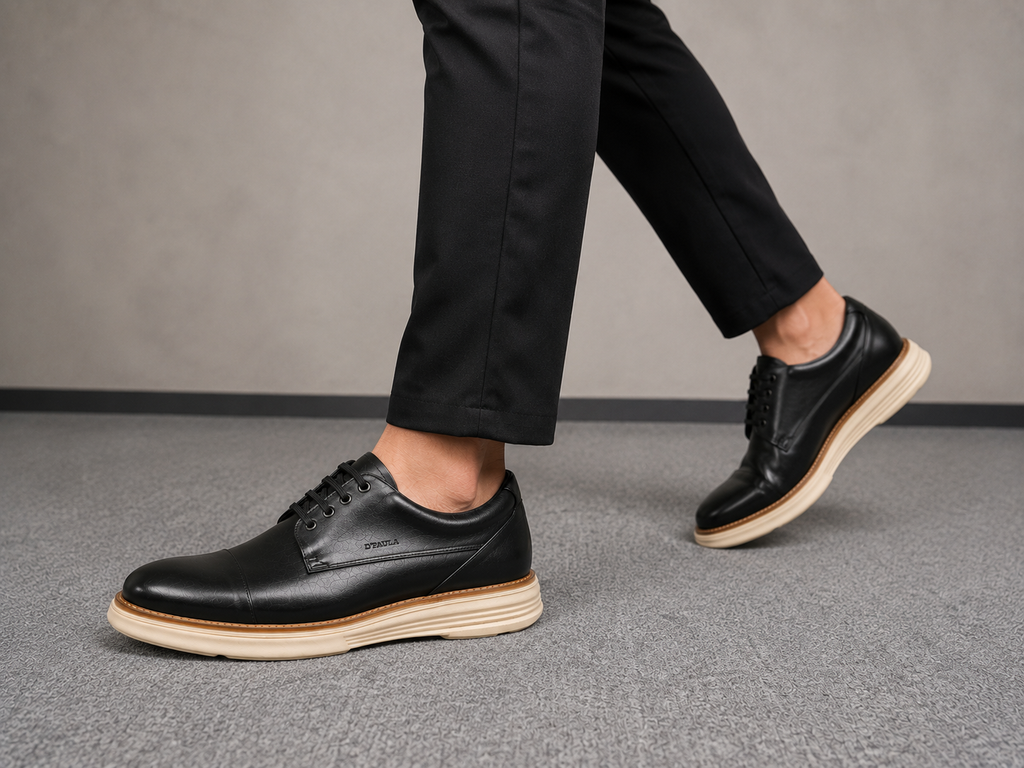 Sapato Social Castellano Em Couro - Preto
