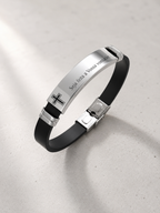 Pulseira Bracelete Aço Inox "Seja Feita Vossa Vontade"
