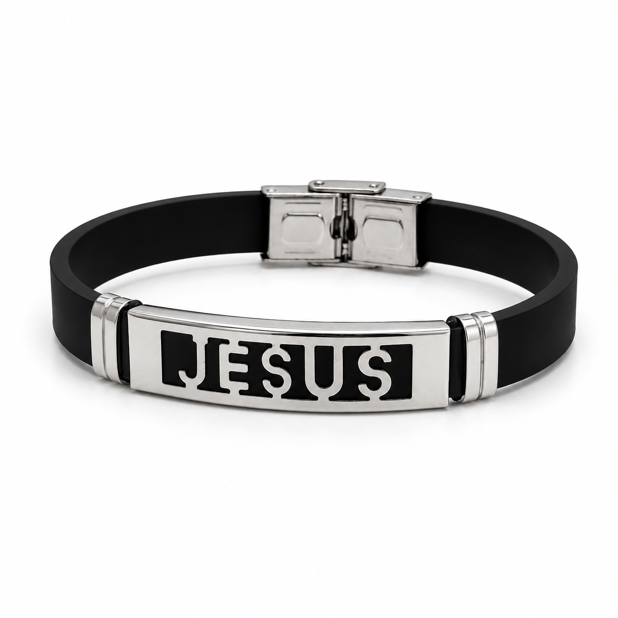 Pulseira Bracelete Aço Inox Jesus