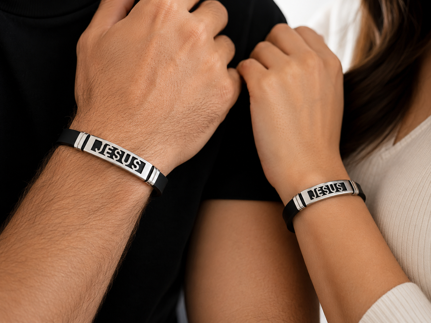 Pulseira Bracelete Aço Inox Jesus