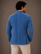 Blazer Premium Masculino Slim Sarja com Elastano - Azul Jeans