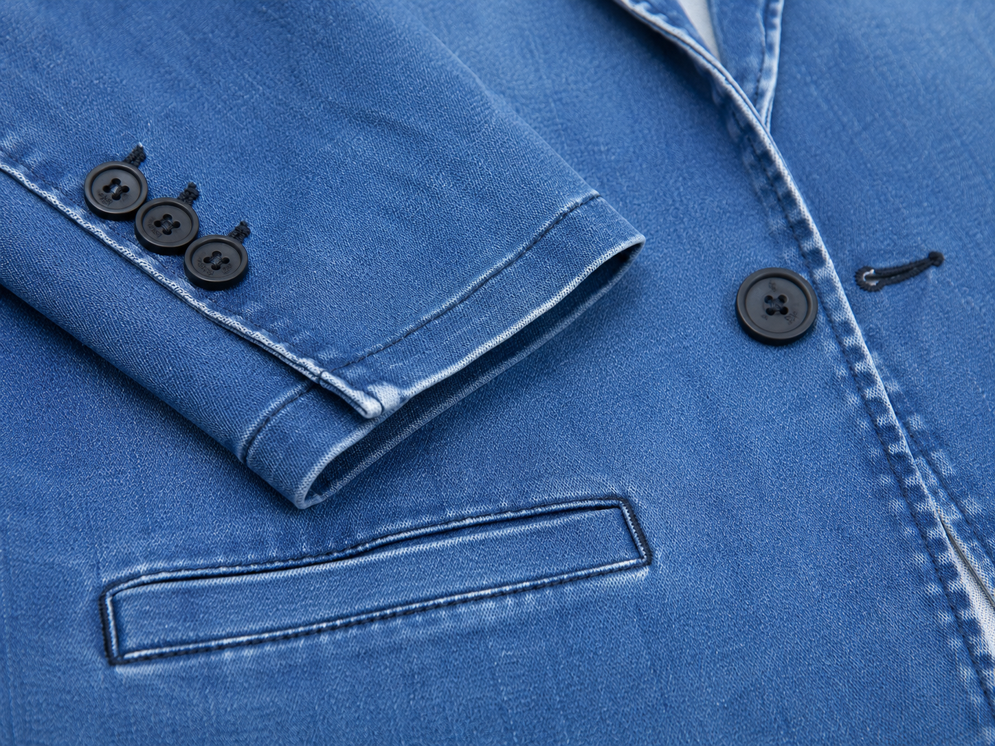Blazer Premium Masculino Slim Sarja com Elastano - Azul Jeans