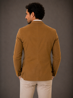Blazer Premium Masculino Slim Sarja com Elastano - Caramelo