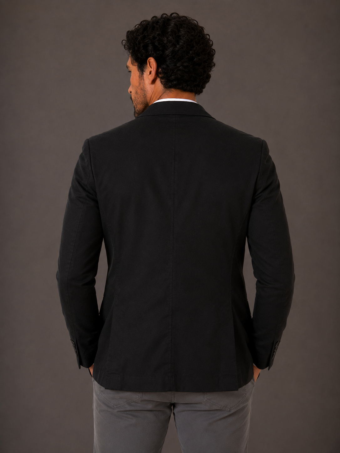 Blazer Premium Masculino Slim Sarja com Elastano - Preto