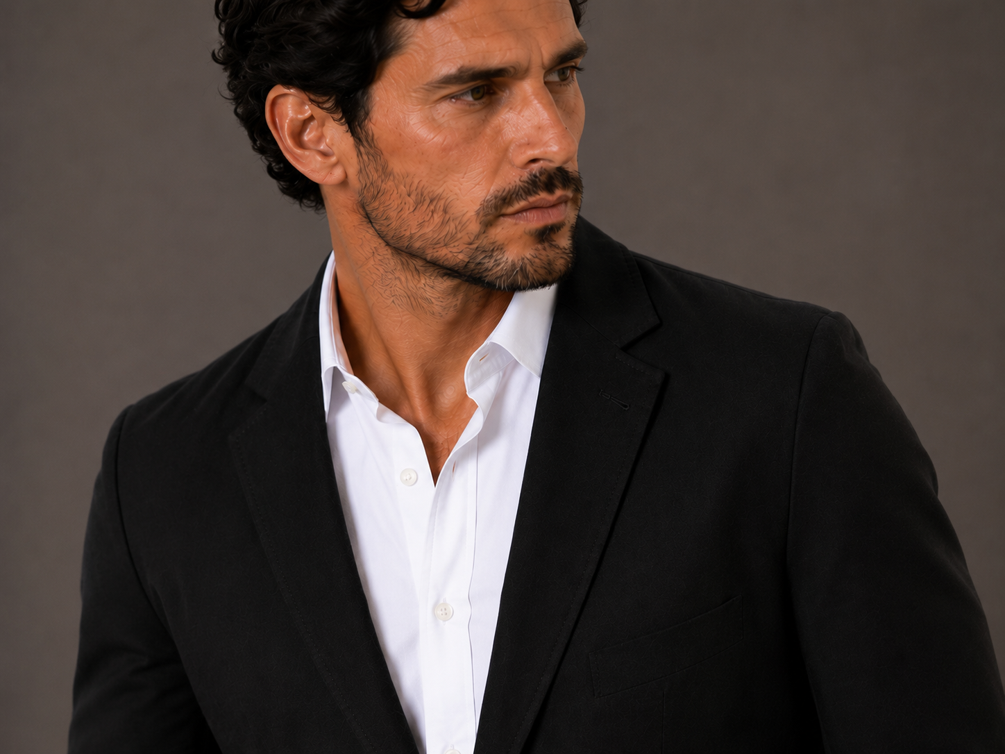 Blazer Premium Masculino Slim Sarja com Elastano - Preto