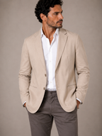 Blazer Premium Masculino Slim Sarja com Elastano - Beje