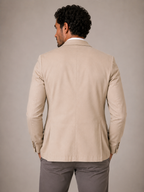 Blazer Premium Masculino Slim Sarja com Elastano - Beje