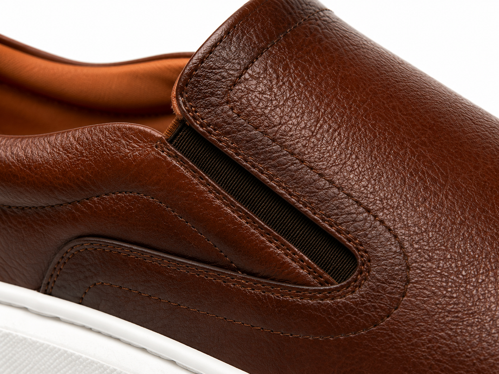 Tênis Slip On Iate Masculino Couro Síntetico - Marrom