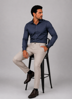 Camisa Social - Azul Smoke