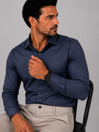 Camisa Social - Azul Smoke