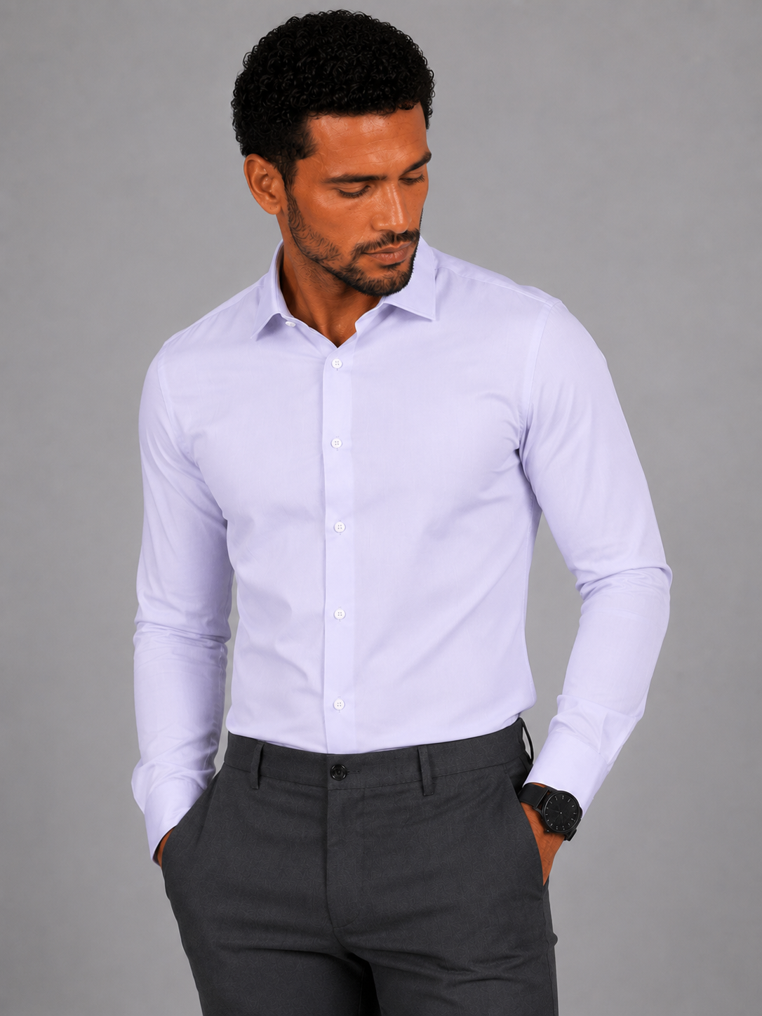 Camisa Social - Lilás Gelo