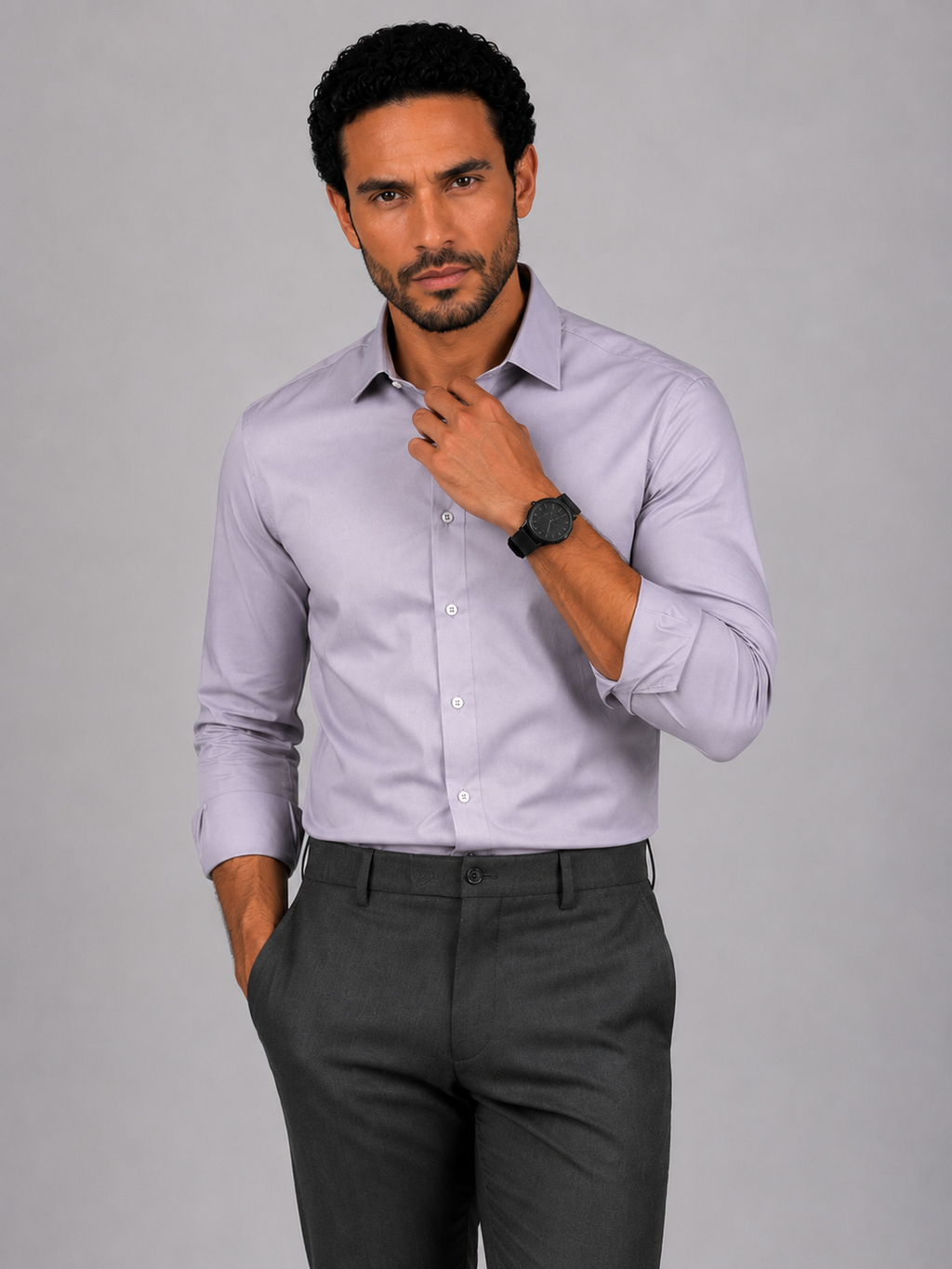 Camisa Social - Lilás Acinzentado