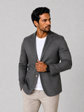 Blazer Masculino Slim Sarja com Elastano - Cinza Chumbo