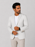 Blazer Masculino Slim Sarja com Elastano - Branco Gelo