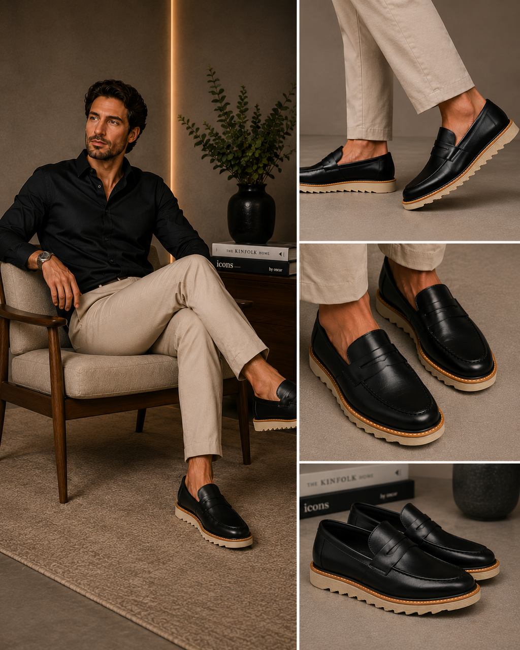 Sapato Casual Loafer Tratorado Solado - Marrom