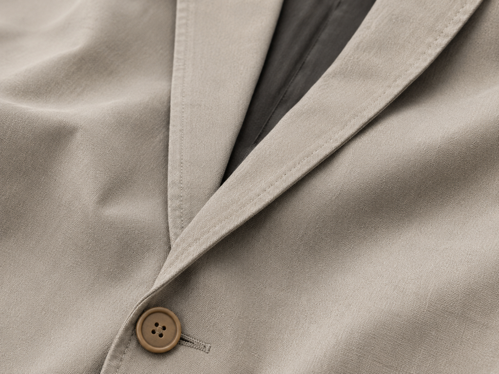 Blazer Premium Masculino Slim Sarja com Elastano - Bege Gelo