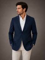 Blazer Premium Masculino Slim Sarja com Elastano - Azul Marinho