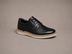 Sapato Derby Casual Premium Em Couro Legitimo - Preto