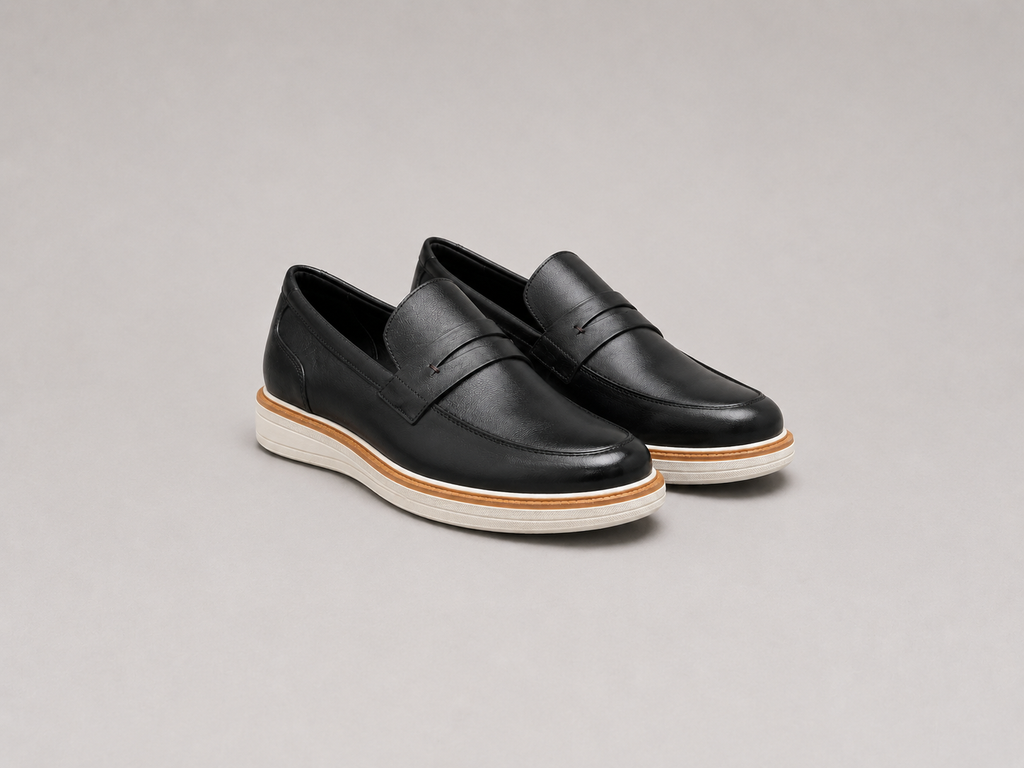 Mocassim Romano Black Em Couro Legitimo