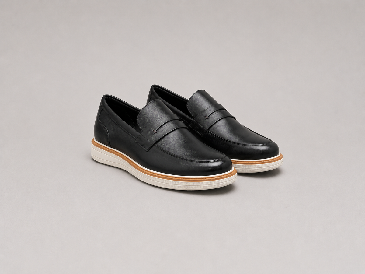 Mocassim Romano Black Em Couro Legitimo