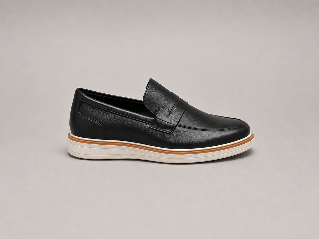 Mocassim Romano Black Em Couro Legitimo
