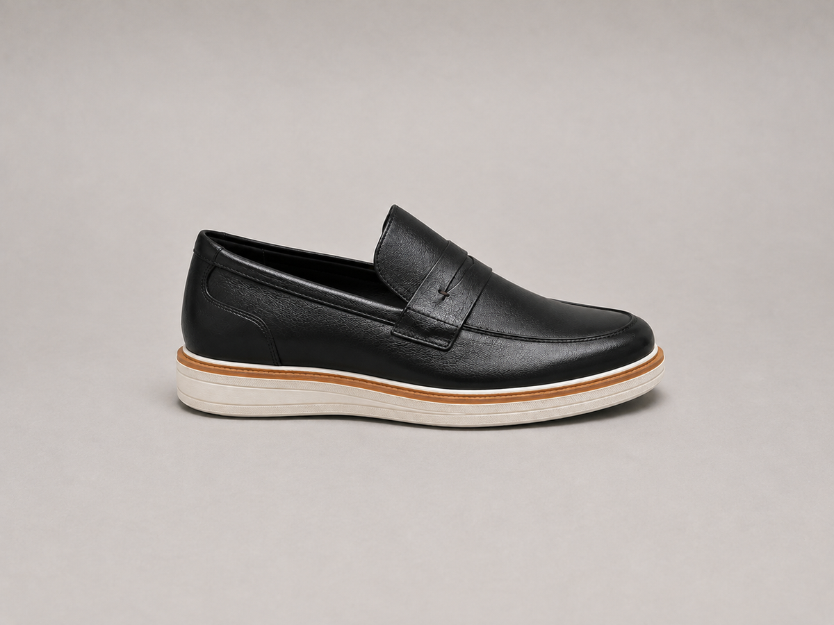 Mocassim Romano Black Em Couro Legitimo