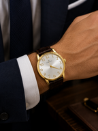 Relógio Champion com pulseira de couro genuíno