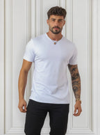 Camiseta Básica Algodão Malha Peruana - Branca