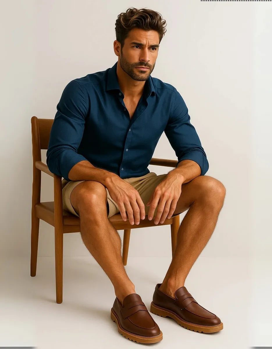 Sapato Casual Loafer Tratorado Solado Marrom - Marrom