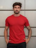 Camiseta Básica Algodão Malha Peruana - Vermelho