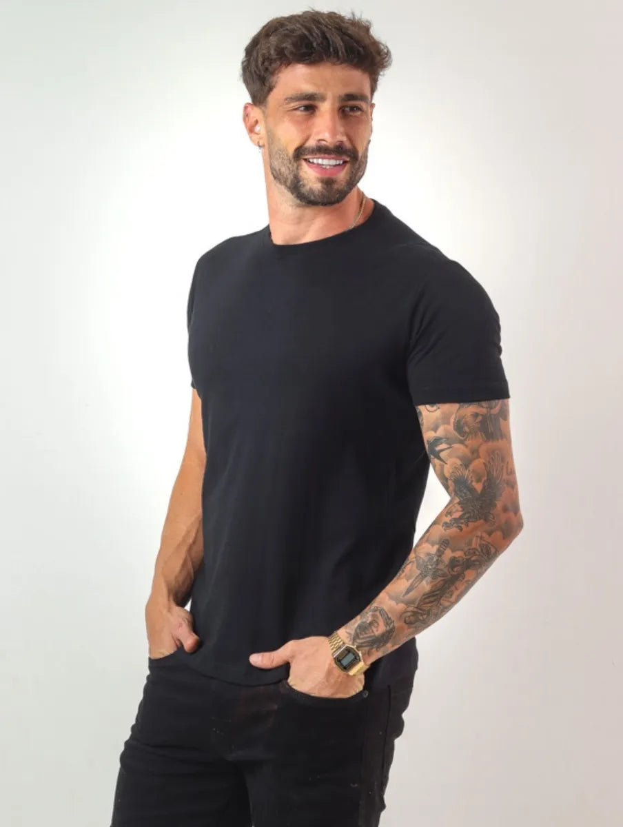 Camiseta Básica Algodão Malha Peruana