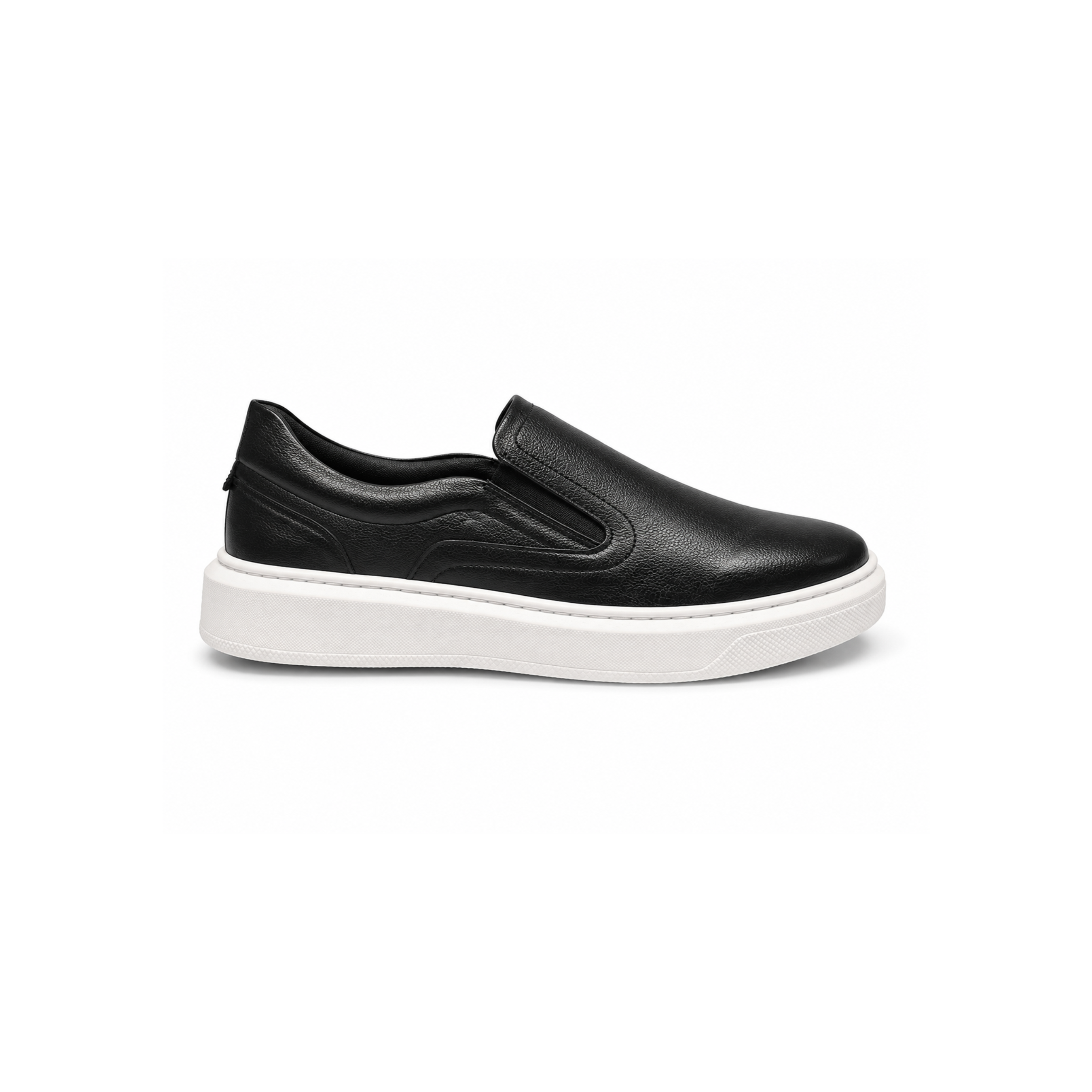 Tênis Slip On Iate Masculino Couro Síntetico - Preto